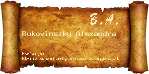 Bukovinszky Alexandra névjegykártya