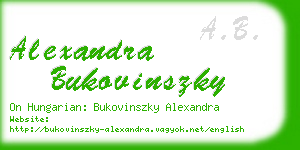 alexandra bukovinszky business card